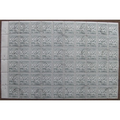 Montcada i Reixac 5c complete sheet, Allepuz 24, rare in this shape, used