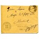 Sobre de Cornudella a Madrid circulada sin sellos por falta de timbres, 1938