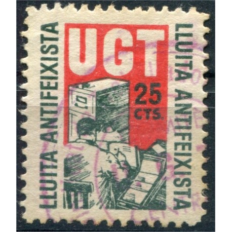 UGT, Lluita Antifeixista, 25c, GG1982, used