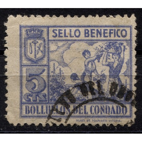 Bollullos del Condado, Sello Benéfico, 5c blue, Allepuz 5, used