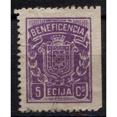 Écija, Beneficencia, 5c violeta Allepuz 2, usado