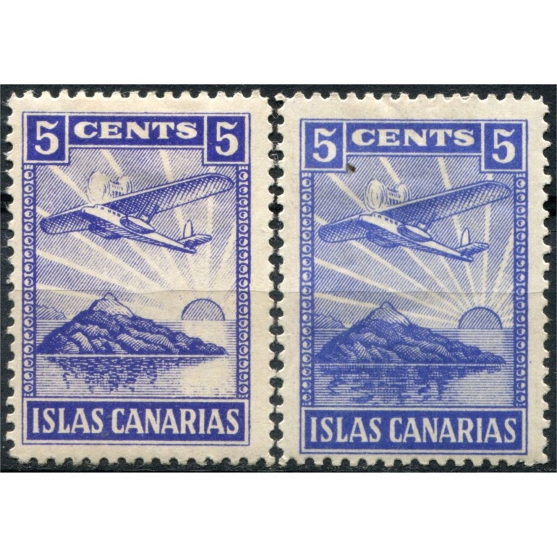 Islas Canarias, 5c y 5c, variedades de azules, Allepuz 40 y no