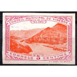 Vinebre, Consell Municipal de Vinebre, Correus, 5c rose and orange, imperforated, Allepuz 8, MH