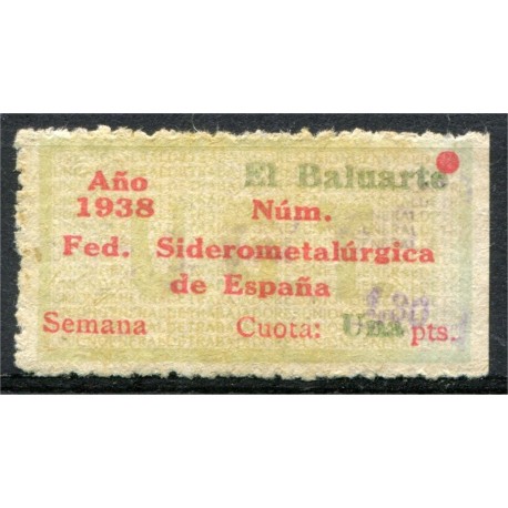 El Baluarte, Fed. Siderometalúrgica de España, 1.30p sobre 1p, 1938, no catalogado, NSG