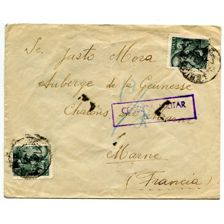 1939 cover from Lerida to France with censor Heller L19.9