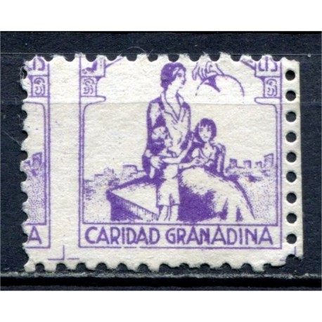 Granada, Caridad Granadina 5c violet with perforation error, Allepuz 21var, MNH