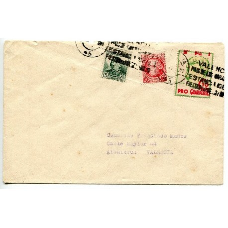 Valencia to Albuixech, cover franked with Edifil 683 & 687, and scarce SRI Pro Guarderies label GG1601