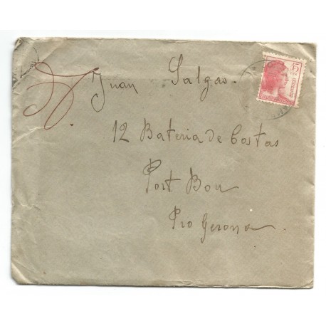Republican military cover with field postmark to Portbou. With content