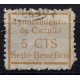 Cazalla, 5c yellow, first l in Sello unaligned, Allepuz 6a, used