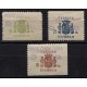 Cijuela, 10, 25 y 50c habilitados para 5c, serie completa Allepuz 4/6, *