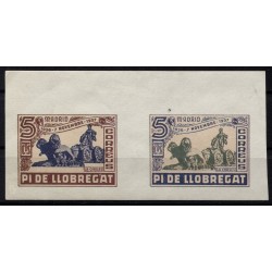Pi de Llobregat, unlisted proof pairs in different colours, MNH