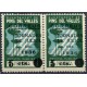 Pins del Vallès, pareja, "CORREUS Jornades de Juliol de 1936 5c" sobre 1 pta, verde, Allepuz 12, *