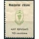 Alcover, Municipalitat d'Alcover, Ajut Refugiats, 10c verde y negro, Allepuz 11, **