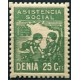 Denia, Asistencia Social, 25c verde, escaso, Allepuz 51, *