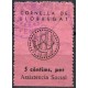Cornellà de Llobregat, Assistència Social, 5c negro sobre rosa, Allepuz 5, usado