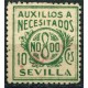 Sevilla, Auxilio a Necesitados, 10c verde, Allepuz 71, usado