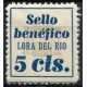Lora del Río, Sello Benéfico, 5c blue, Allepuz 2, MH