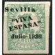 Sevilla, 1936, sobrecarga patriótica, "Sevilla Viva España" [N] sobre 1c, Edifil 18, *