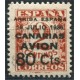 Canarias, sobrecarga patriótica, 1937, «Arriba España 18 Julio 1936 Canarias Avión 80 Cts» [N] sobre 2c, Edifil 21, **