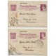 Tarjetas del Campo de Trabajo Número 2 con matasellos y censura de las Brigadas Internacionales