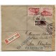 Registered cover from Brussels to San Sebastian, Via Hendaye mark, 1938