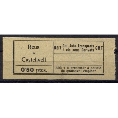 UGT CNT, Col. Auto-Transports, Reus - Castellvell, 0.50p