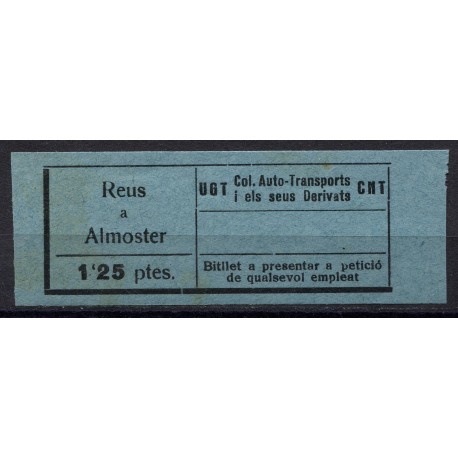 UGT CNT, Col. Auto-Transports, Reus - Almoster, 1.25p