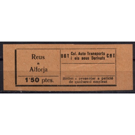 UGT CNT, Col. Auto-Transports, Reus - Alforja, 1.50p