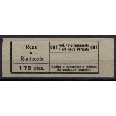 UGT CNT, Col. Auto-Transports, Reus - Riudecols, 1.75p
