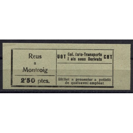 UGT CNT, Col. Auto-Transports, Reus - Montroig, 2.50p