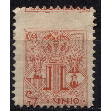 Unió Valenciana, very displaced perforation, unlisted variety, MH