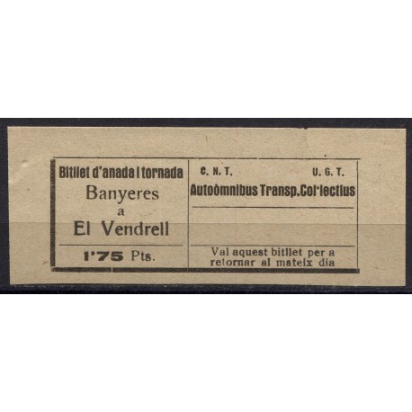 CNT UGT, Autoòmnibus Transp. Col·lectius, Banyeres - El Vendrell 1.75p