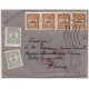 Sobre de Zaragoza a Berna, Suíza, con sobrecargas patrióticas, 1937