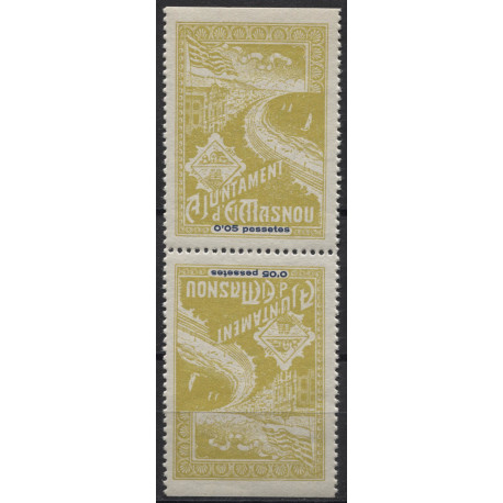 El Masnou, vertical tete-beche pair, Allepuz 43ii, MNH