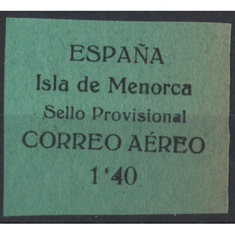Menorca, provisional stamp, air mail 1'40p, Edifil 2, MNH