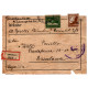 Air mail, registered commercial parcel label from Germany (Munic) to Barcelona, 1939